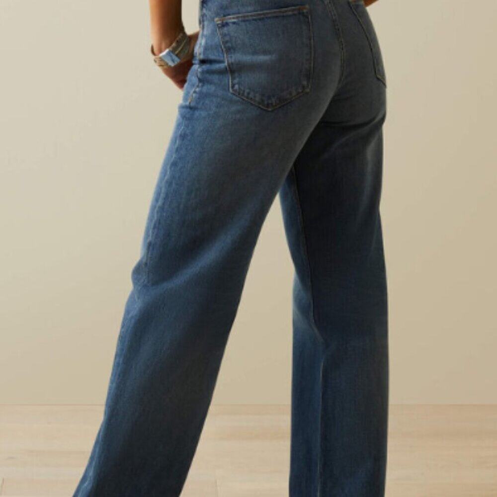 Ariat Womens Ultra High Rise Tomboy Wide Jeans - Picture 2 of 7
